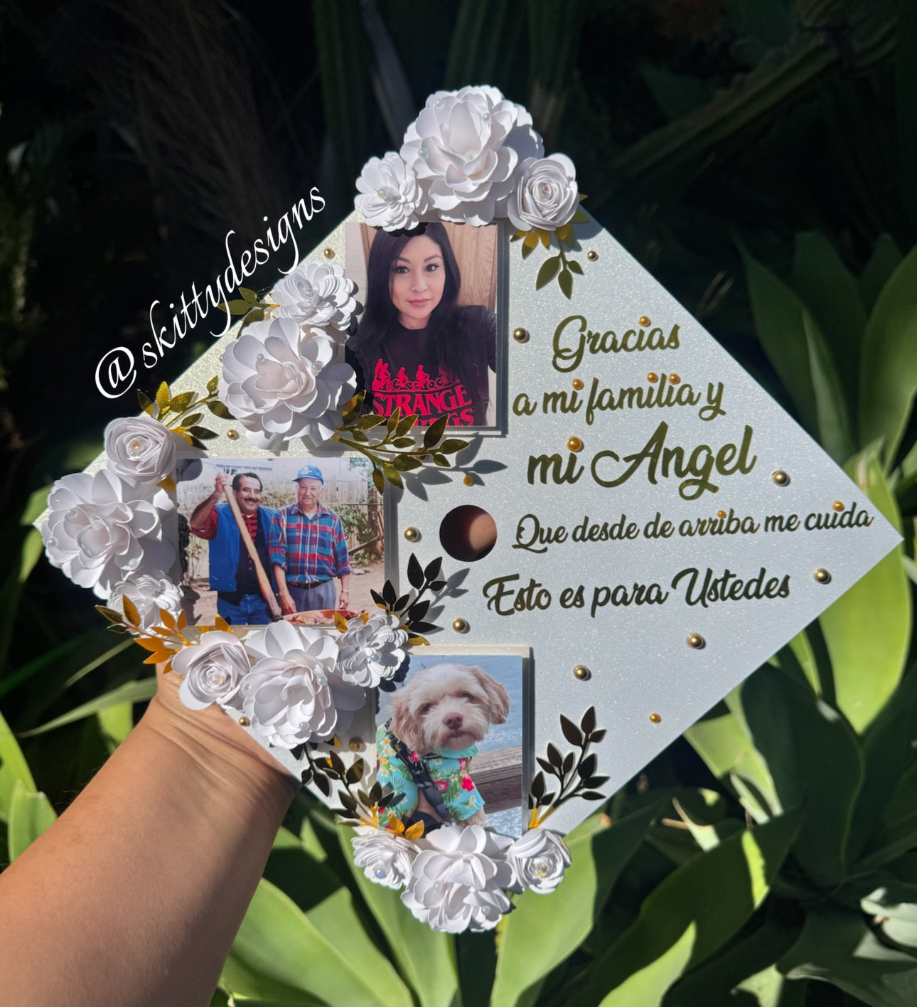 Memorial Graduation Topper with Flowers