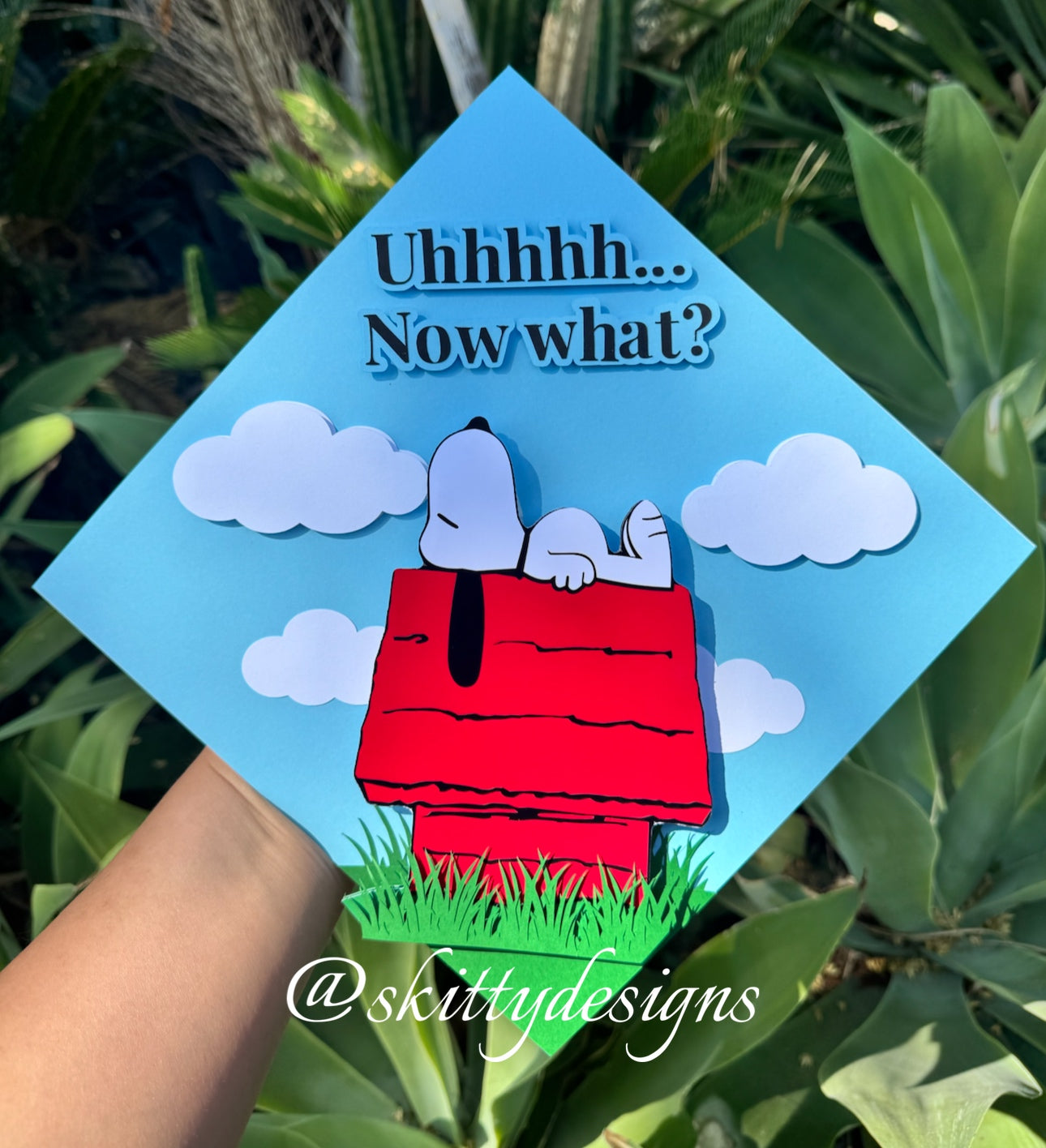 Snoopy on top of house Graduation Cap Topper